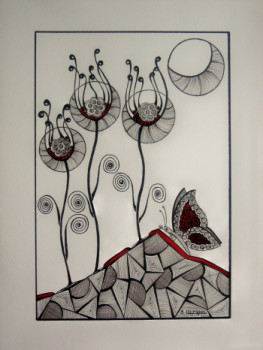 Named contemporary work « Dessin N° 91 », Made by S.LOHMANN - SYLOH