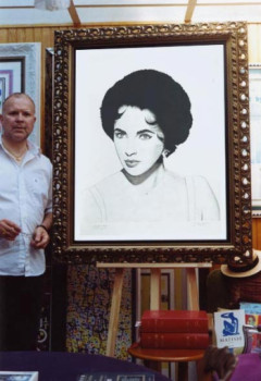 Named contemporary work « Portrait d'Elizabeth Taylor 2 », Made by PASCAL CHAUVEAU