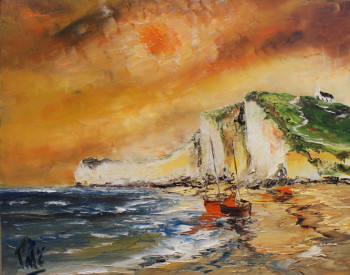 Named contemporary work « VUE SUR LA CHAPELLE D'ETRETAT », Made by PATE