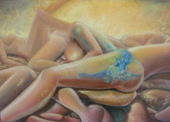Named contemporary work « coucher de soleil de femmes nues », Made by FABIEN GAUDIN