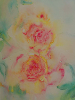 Named contemporary work « Les roses », Made by CLAIRE VALENTIN