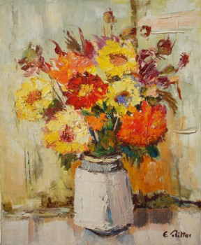 Named contemporary work « Fleurs 1 », Made by ERITTER