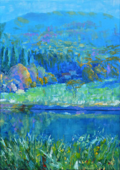 Named contemporary work « Matin bleu 1 », Made by MIKHAILOV