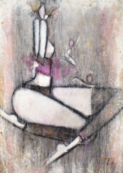 Named contemporary work « La fille en rose », Made by LAURE MARY