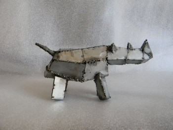 Named contemporary work « rhino », Made by QBART