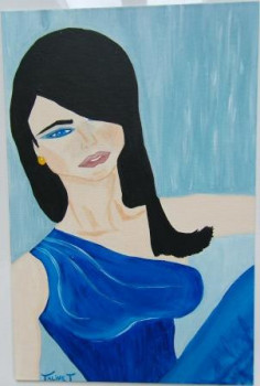 Named contemporary work « Femme bleue », Made by TALINE