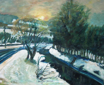 Named contemporary work « PAYSAGE DE NEIGE », Made by MARCEL GEORGES