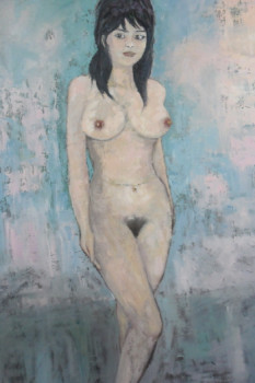 Named contemporary work « jeune fille nue a l'atelier », Made by ALAIN COJAN
