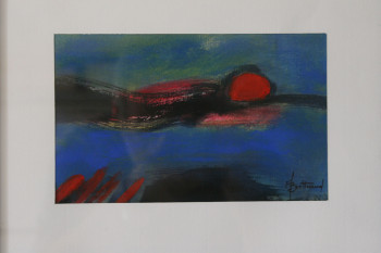 Named contemporary work « Petit coucher de soleil sur une mer bleue », Made by ALAIN BERTHAUD