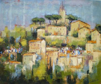 Named contemporary work « Bonnieux », Made by FRANCIS JALIBERT