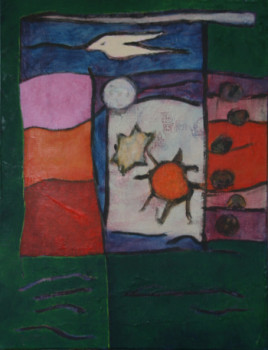 Contemporary work named « Carte postale d'un voyage dans l'espace », Created by ALAIN BERTHAUD