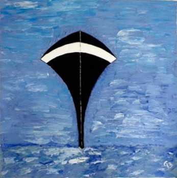 Named contemporary work « voyage en bateau », Made by GILLES BOXLER