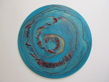 Named contemporary work « Lucerna Turquoise », Made by MARIA A. LISTUR