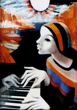 Named contemporary work « la pianiste », Made by JEAN MOSNIER