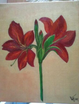 Named contemporary work « fleurs rouge », Made by TALINE