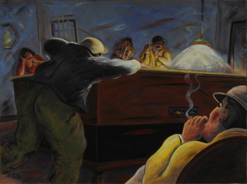 Contemporary work named « Billard », Created by HERVé BELLO