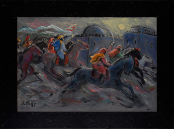 Named contemporary work « Cavalcade », Made by HERVé BELLO