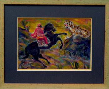 Named contemporary work « Chasse au tigre », Made by HERVé BELLO