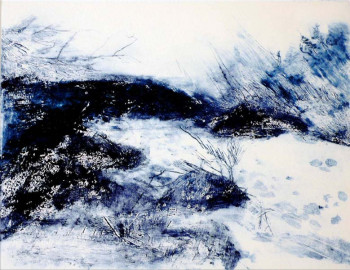 Named contemporary work « silence bleu », Made by FRANçOISE WERNER