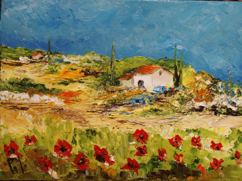 Named contemporary work « COQUELICOTS DE PROVENCE », Made by PATE