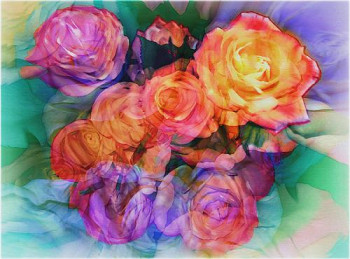 Named contemporary work « ROSES DE MAI », Made by KABUKI