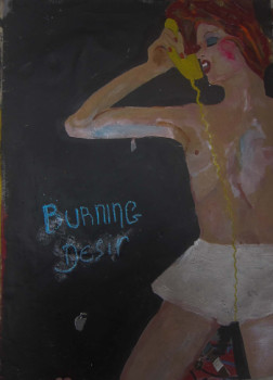 Named contemporary work « burning D », Made by SARAH ARTIN'S