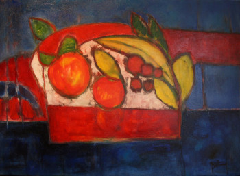 Named contemporary work « Corbeille de fruits », Made by ALAIN BERTHAUD