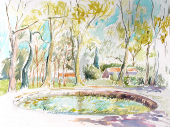 Named contemporary work « Sous les platanes de Montpellier », Made by FLORENCE MINOUFLET