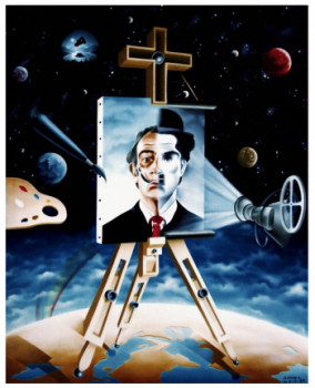 Named contemporary work « Hommage universel "Chaplin et Dali" », Made by ANDRé JEANNIN