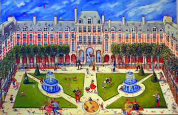 Named contemporary work « L'automne Place des Vosges », Made by BOSC