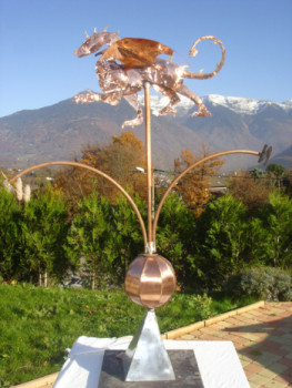 Named contemporary work « Dragon girouette », Made by GEPO