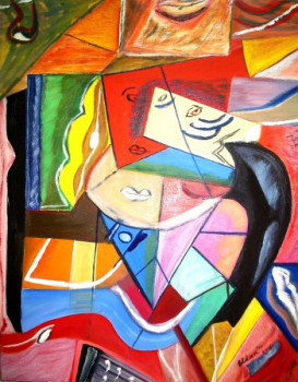 Named contemporary work « Voix  (Cubisme) », Made by ISRADAN