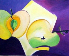 Named contemporary work « Pomme jaune  (Cubisme) », Made by ISRADAN