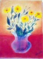 Named contemporary work « Vase bleu  (Impressionnisme) », Made by ISRADAN