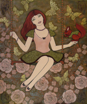 Named contemporary work « L'Eté au Jasmin », Made by CATHAJEK