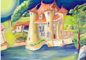 Named contemporary work « château de LEU », Made by MARTINE ORTIZ