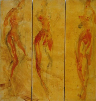Named contemporary work « trois femmes », Made by DIDIER GOESSENS