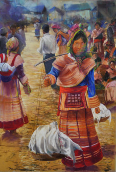 Named contemporary work « la jeune hmong », Made by PAUL BILLARD