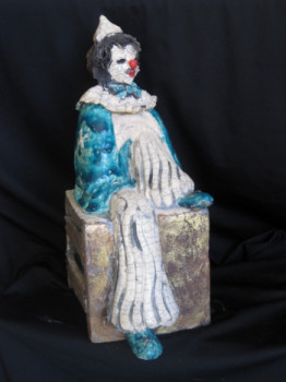 Named contemporary work « Le Clown Bleu », Made by VIVIANE 