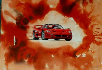 Named contemporary work « FERRARI F 50 », Made by MICHEL MICHAUX