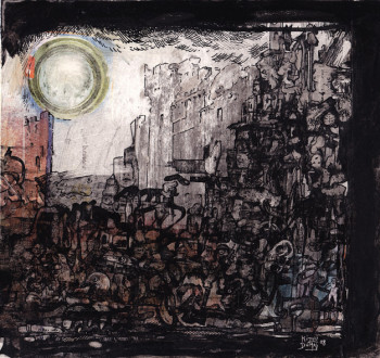 Contemporary work named « Sous la lune », Created by KIZOU DUMAS