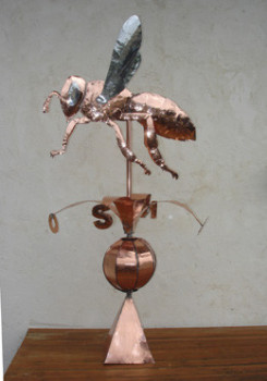 Named contemporary work « Girouette Abeille », Made by GEPO