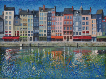 Named contemporary work « Paysage Marine - Honfleur », Made by MOULIN P-L