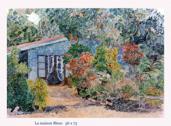 Named contemporary work « La Maison Bleue », Made by DANIèLE RUELLE