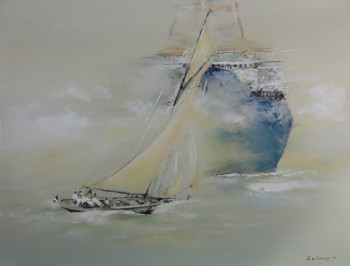 Named contemporary work « Brume matinale 01 », Made by GéRARD DE COURCY