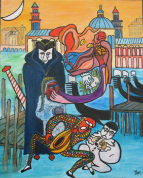 Named contemporary work « carnaval de Venise », Made by MICHEL GAY