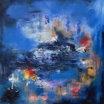 Named contemporary work « Symphonie en bleu 1-12 », Made by ANDY BLEU