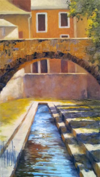 Named contemporary work « Le pont de Roquevaire en Provence », Made by SYLVIE PIOLI