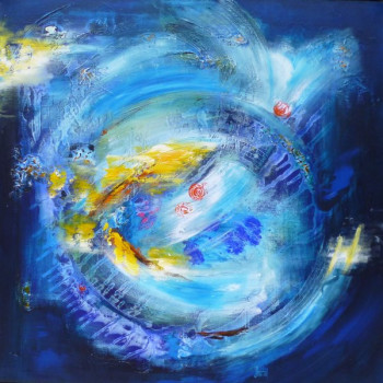 Named contemporary work « Symphonie en bleu 55-12 », Made by ANDY BLEU