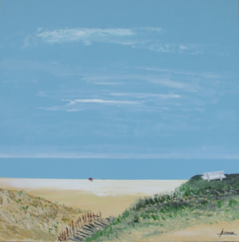 Named contemporary work « La plage des Blancs Sablons », Made by BERNARD CAHUE